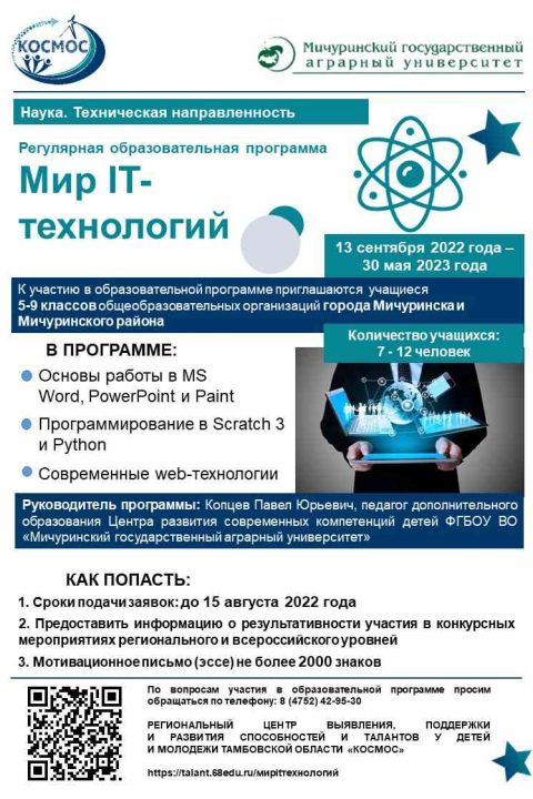 Образовательная программа «Мир IT»