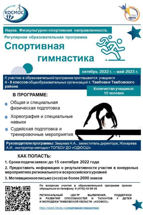 Образовательная программа Спортивная гимнастика» Образовательная программа Спортивная гимнастика»